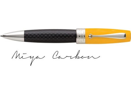 Miya Carbon Yellow Ballpoint Pen