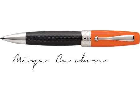 Miya Carbon Orange Ballpoint Pen