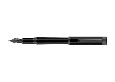 Montegrappa Zero Ultra Black IP, 14k Oro Plumín Flex Estilográfica