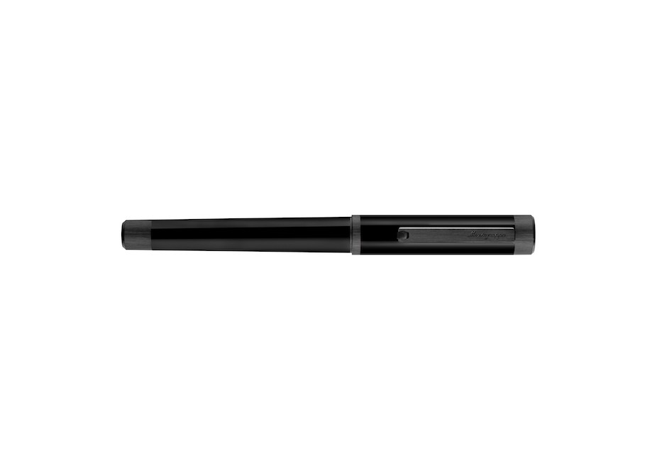 Montegrappa Zero Ultra Black IP, Plumín Acero Inoxidable Estilográfica