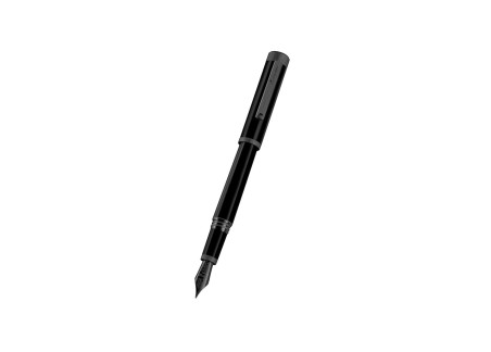 Montegrappa Zero Ultra Black IP, Plumín Acero Inoxidable Estilográfica