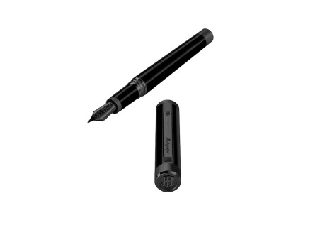 Montegrappa Zero Ultra Black IP, Plumín Acero Inoxidable Estilográfica
