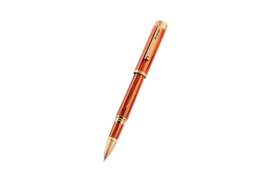 Zero Zodiac Leo, Yellow Gold IP 14k Steel, Rollerball Pen