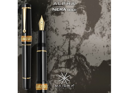 Maiora Alpha Nera Gold Fountain Pen Fontana Penna fontanapenna.com