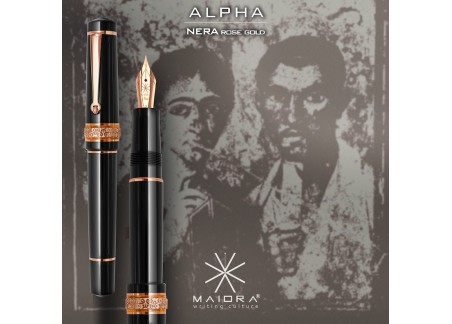 Maiora Alpha Nera Rose Gold Fountain Pen Fontana Penna fontanapenna.com