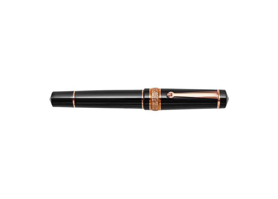 Maiora Alpha Nera Rose Gold Fountain Pen Fontana Penna fontanapenna.com