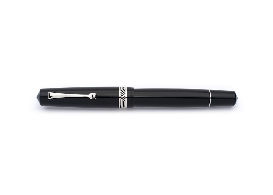 Leonardo Officina Italiana Momento Magico Glossy Black Silver Fountain Pen Fontana Penna fontanapenna.com