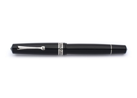 Leonardo Officina Italiana Momento Magico Glossy Black Silver Fountain Pen Fontana Penna fontanapenna.com