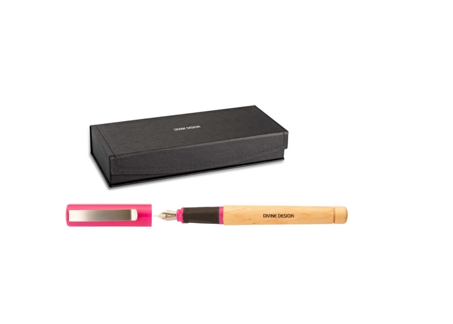 Divine Design INX Maple Wood Pink Fountain Pen