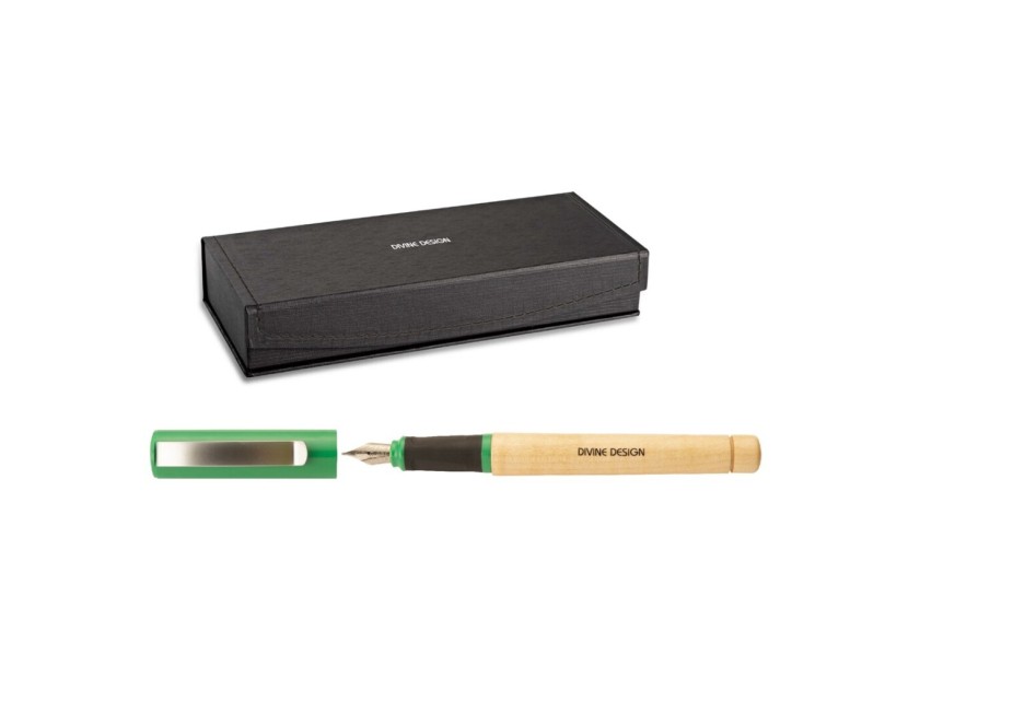Divine Design INX Maple Wood Green Fountain Pen