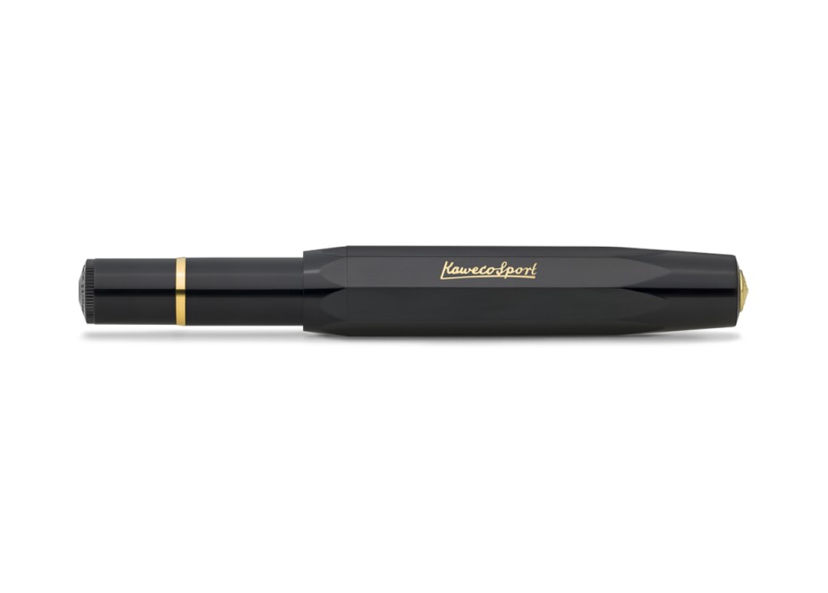 Kaweco Piston Sport Classic Black/Gold Fountain Pen Fontana Penna fontanapenna.com