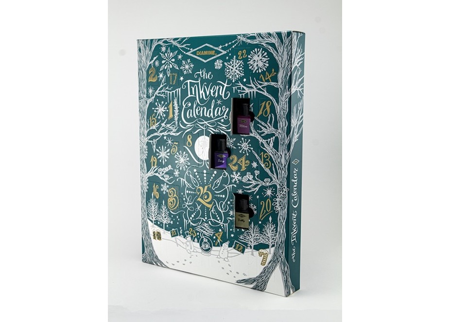 Diamine Inkvent Teal Edition Winter Calendar 2025 Fontana Penna fontanapenna.com