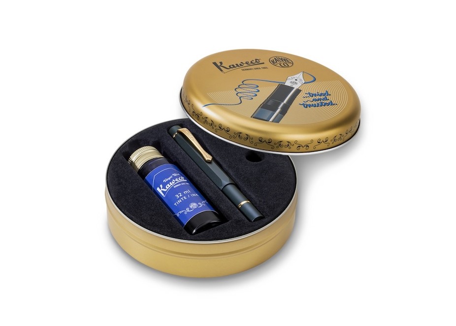 Kaweco PISTON AL SPORT Navy/Gold Estilográfica Fontana Penna fontanapenna.com