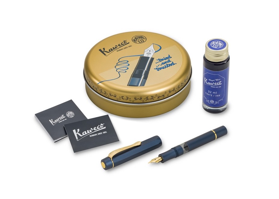 Kaweco PISTON AL SPORT Navy/Gold Estilográfica Fontana Penna fontanapenna.com