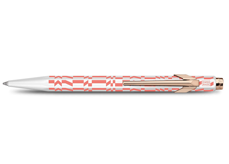 Caran d'Ache 849 Ball Pen Alexander Girard «Check Stripes» Pink with metal case special edition 2018