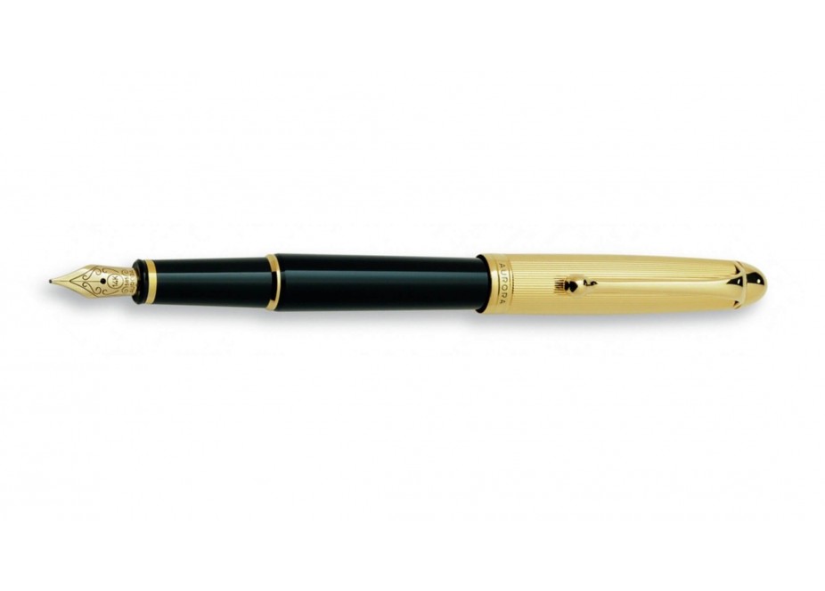 Aurora 88 Small Gold 14 Kt & Black Fountain Pen