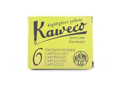 Kaweco tinta 6 cartuchos Amarillo Fluo