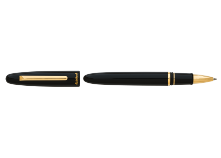 Estie E117 Ebony Black Gold Rollerball Pen