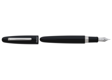 Estie OS "Oversized" E166 Ebony Black Silver Trims Fountain Pen
