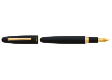 Estie OS "Oversized" E176 Ebony Black Gold Trims Fountain Pen