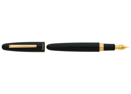 Estie OS "Oversized" E176 Ebony Black Gold Trims Fountain Pen