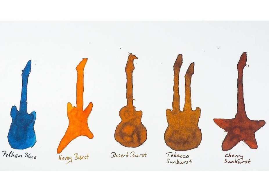 Diamine Gibson Les Paul Guitar Cherry Sunburst 80ML