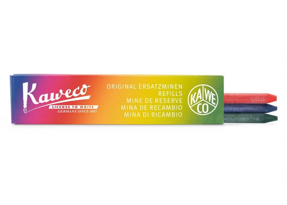 Kaweco Pencil Lead Refill All-Purpose 5.6 mm (5.6 x 80 mm) Mix. Colour leads, 3 pcs/box - green, blue and red