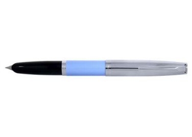 Duocart Gold Steel Hooded Nib Blue/Chromed Fontain Pen