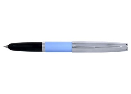 Duocart Gold Steel Hooded Nib Blue/Chromed Fontain Pen