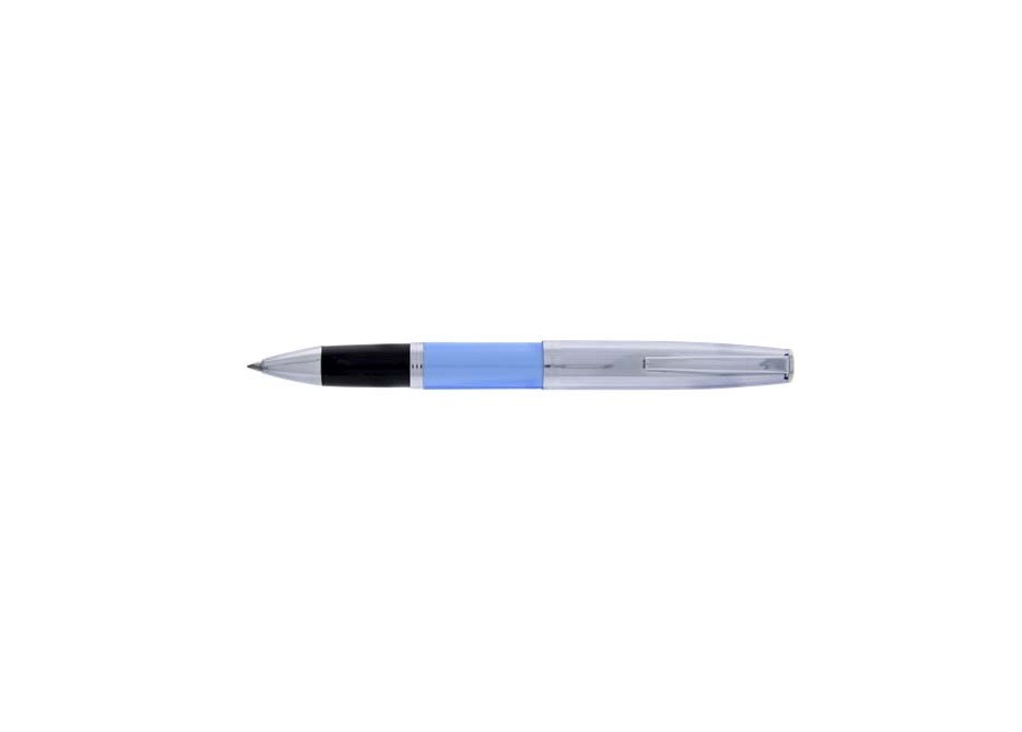 Duocart Chrome Plated Cap, Barrel in Light Blue Rollerball Pen