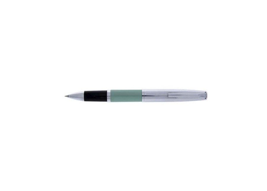 Aurora Duocart Chrome Plated Cap, Barrel in Light Green Rollerball Pen