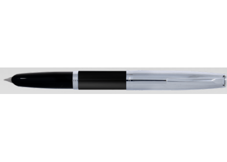 Duocart Chrome Steel Hooded Nib Black Fontain Pen