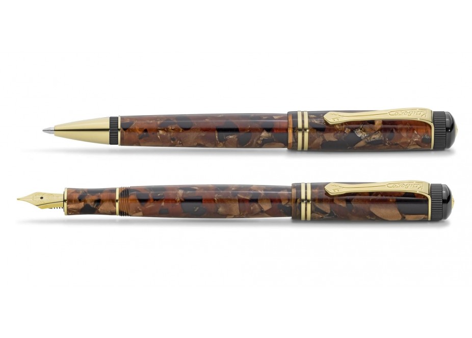 Kaweco DIA2 Set Amber Limited Edition (1000) Set: Fountain Pen + Ballpen Set Few Units!