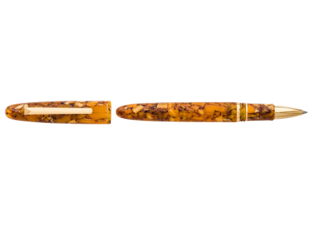 Estie E427 Honeycomb Gold Trim Rollerball Pen