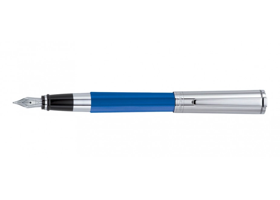 Aurora TU Metal Cap Chrome Blue Fountain Pen