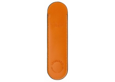 Leonardo Officina Italiana Orange Leather Pen Holder